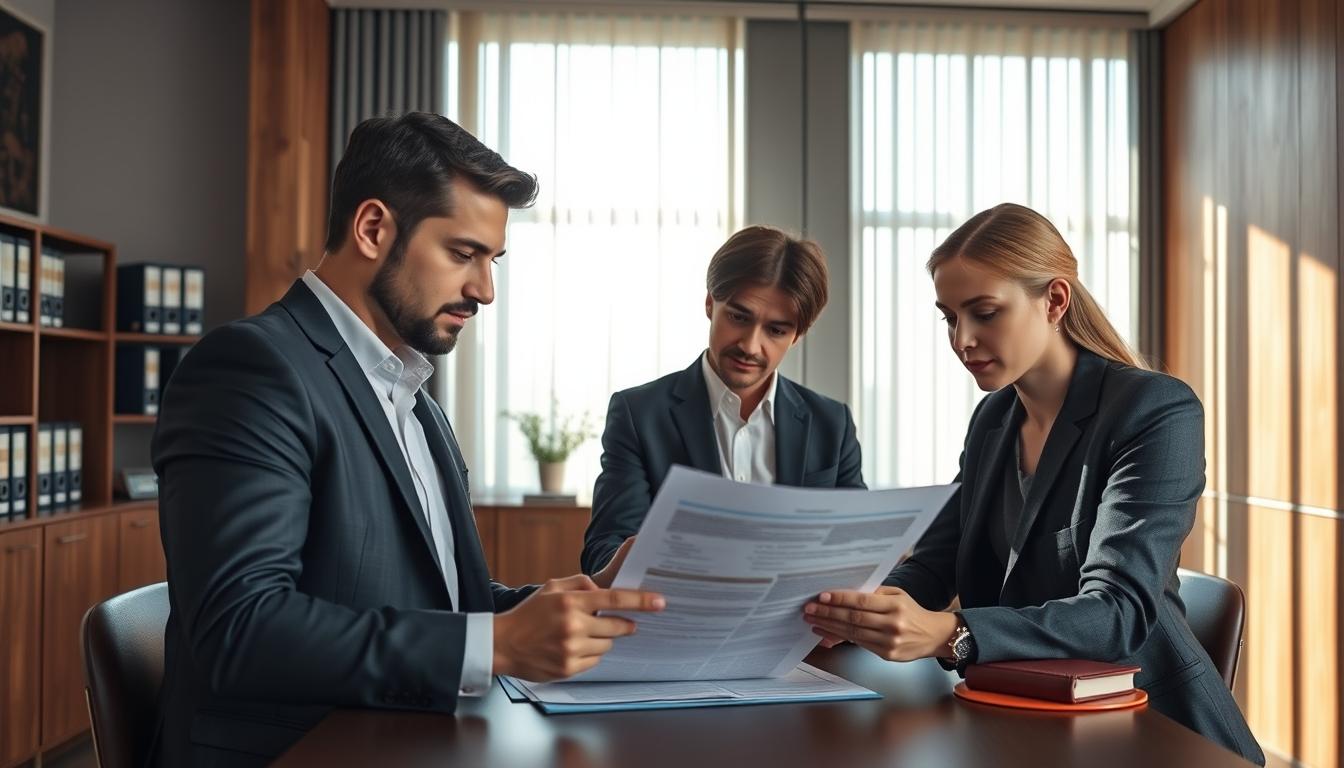 Family reviewing legal documents